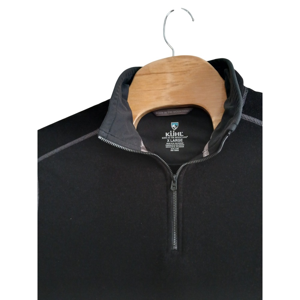 Kuhl Revel Quarter-Zip Fleece Sweater Mens XL Black Steel Performance